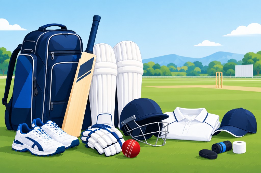 Complete cricket kit with bat gloves pads helmet and cricket bag in Australia
