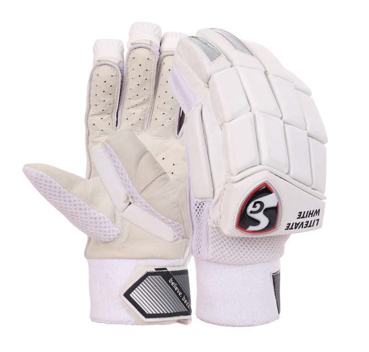 SG Litevate White Batting Gloves | SWC