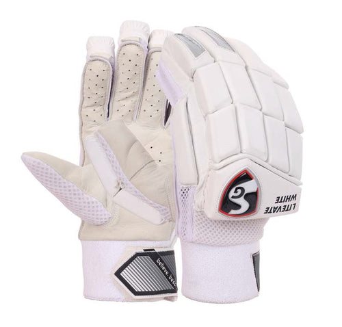 SG Litevate White Batting Gloves - Adult