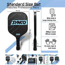 Synco Carbonium Pickleball Paddle Racket - Blue