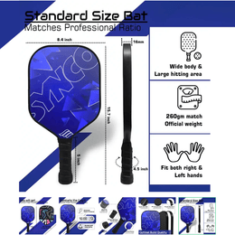Synco Glory Carbon Fiber Pickleball Paddle - Blue