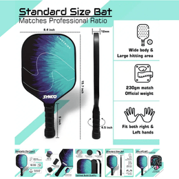 Synco Lightning Pickleball Paddle Racket - Blue