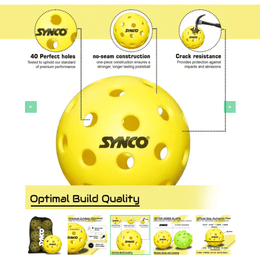 Synco Pickleball Ball S40 Pack of 6