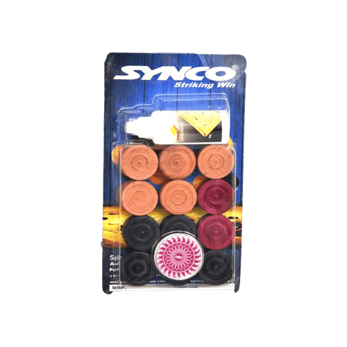 SYNCO COIN SET CARROM COIN SET 1 SET COIN, 1PC STRIKER, CARROM POWDER CARROM COIN SET